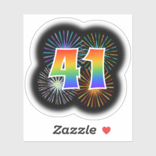 Sticker Fun Fireworks + Rainbow Motif "41" N° d'événeme