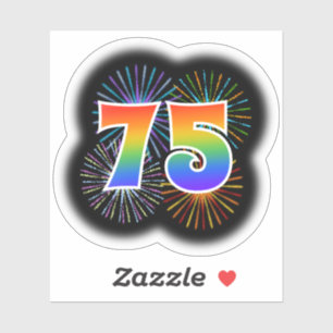Sticker Fun Fireworks + Rainbow Motif "75" N° d'événeme