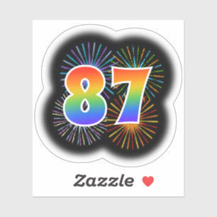 Sticker Fun Fireworks + Rainbow Motif "87" N° d'événement