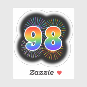 Sticker Fun Fireworks + Rainbow Motif "98" N° d'événeme