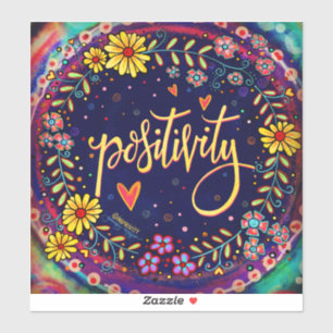 Sticker Fun Floral Positivity Noir Moderne