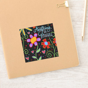 Sticker Fun Floral "Tout est possible"