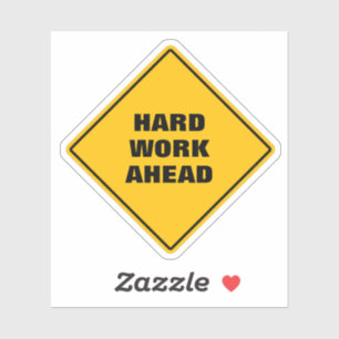 Sticker Fun pun jaune dur travail en avant alerte signal r