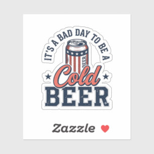 Sticker Fun T-Shirt Vintage Vector Patriote Bière Froide D