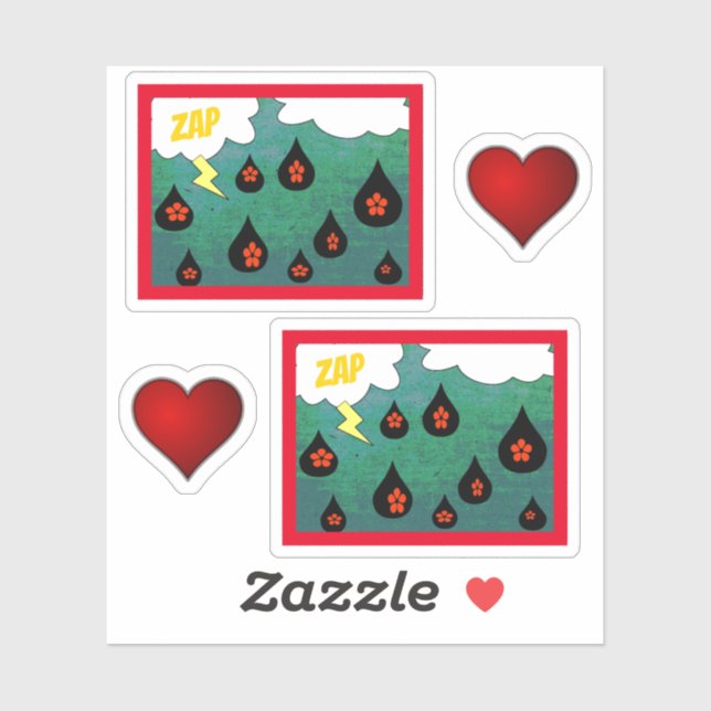 Sticker Fun Whimsical Comic Book Pop Art Set (Feuille)