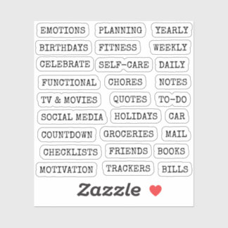 Sticker Functional Old Script Planner Tab Binder Divider