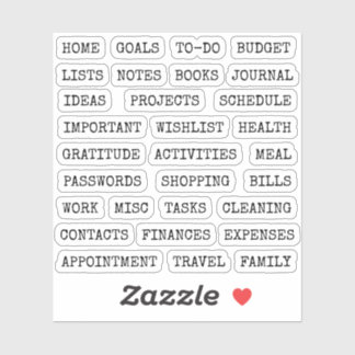 Sticker Functional Old Script Planner Tab Binder Divider