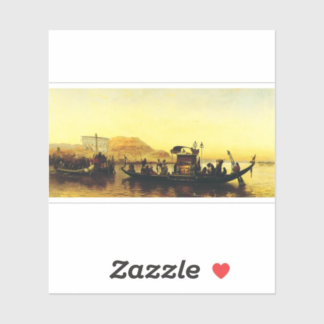 Sticker Funérailles d'une maman sur le Nil par Frederick A (Feuille)