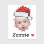 Sticker Funky Custom Face Photo Père Noël Head Christmas<br><div class="desc">Funky Custom Face Photo Père Noël Head Christmas</div>