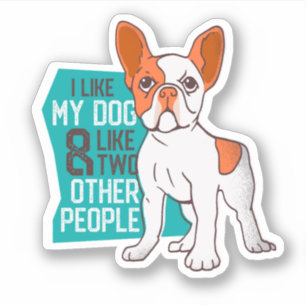 Sticker Funky French Bulldog - Comme My Dog et Two People