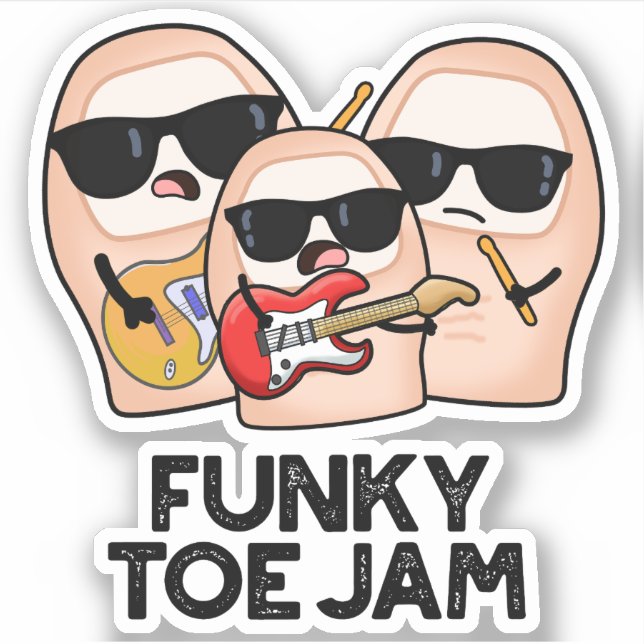 Sticker Funky Toe Jam Funny Music Pun  (Devant)