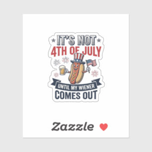 Sticker Funny 4th Of July Hot Dog Vintage Patriotic Shirt_