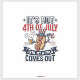 Sticker Funny 4th Of July Hot Dog Vintage Patriotic Shirt_