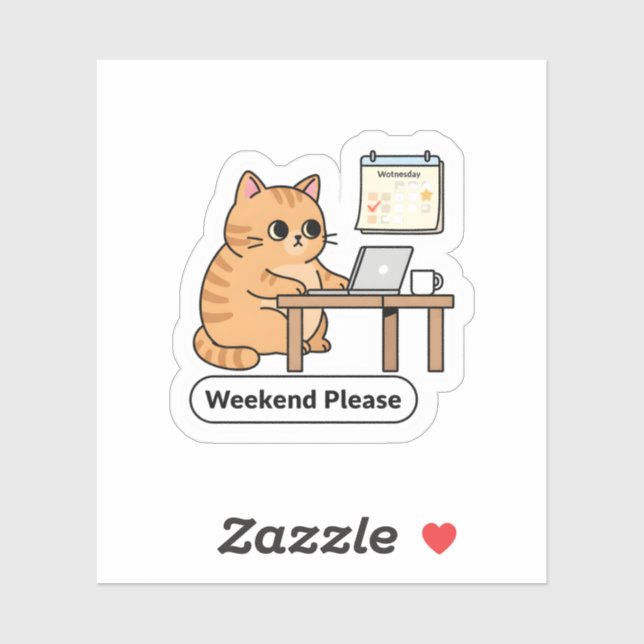 Sticker Funny AI Cat Meme – “Hold On, Let Me Ask My AI” (Feuille)