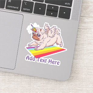 Sticker Funny CARLIN Unicorn Rainbow AJOUTER Propre Cool T