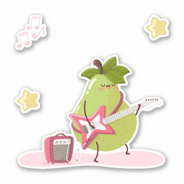 Sticker Funny children's illustration of a rock pear (Devant)
