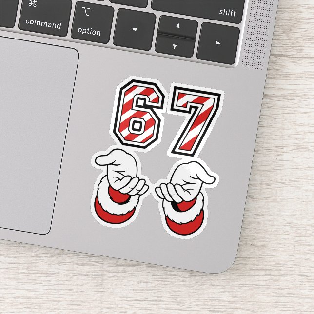 Sticker Funny Christmas Meme Six Seven 67 6 7 Holiday (Détail)