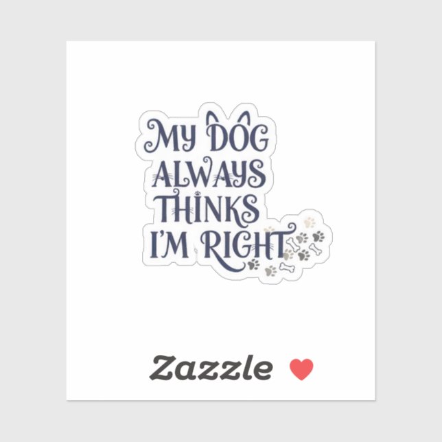 Sticker Funny Dog Text (Feuille)