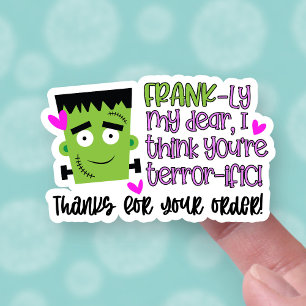 Sticker Funny Frankenstein Pun Cute Halloween Business