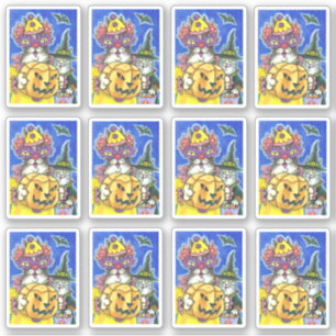 STICKER FUNNY HISS N'FITZ HALLOWEWEEN CHATS TRICK OU TRAIT