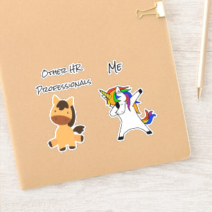 Sticker Funny Human Resources HR Unicorn cheval