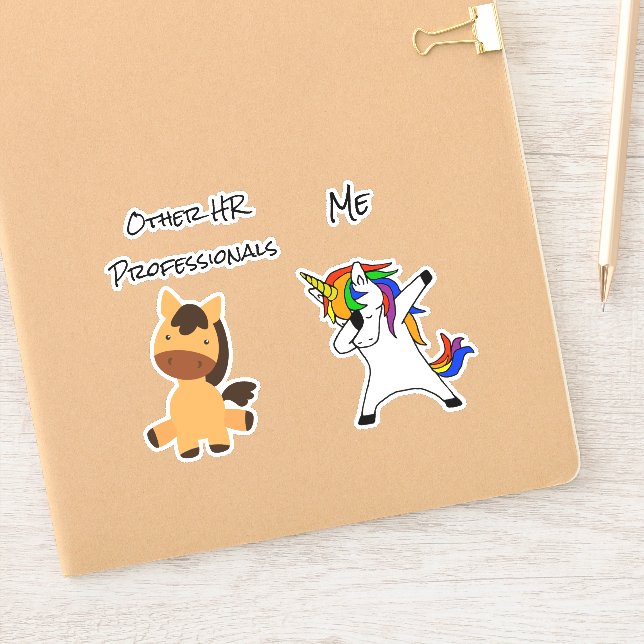Sticker Funny Human Resources HR Unicorn cheval (Carnet)