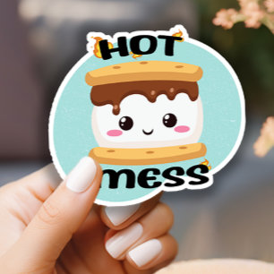 Sticker Funny Kawaii Smores Hot Mess