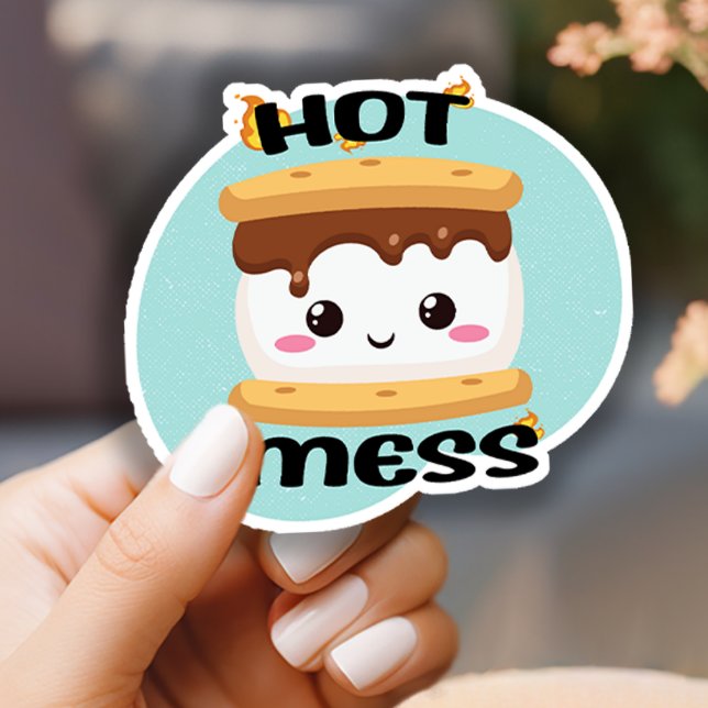 Sticker Funny Kawaii Smores Hot Mess (Créateur téléchargé)