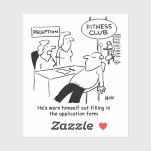 Sticker Funny Keep Fit Fitness Health Club