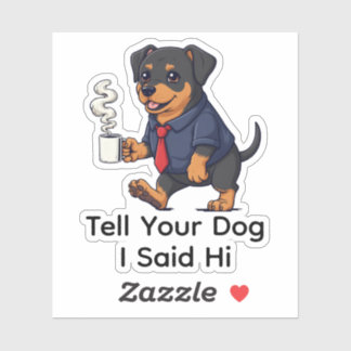 Sticker Funny Manchester Terrier Dog Business Suit Coffee 