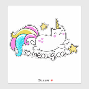 Sticker Funny méowlogique unicorne kitty