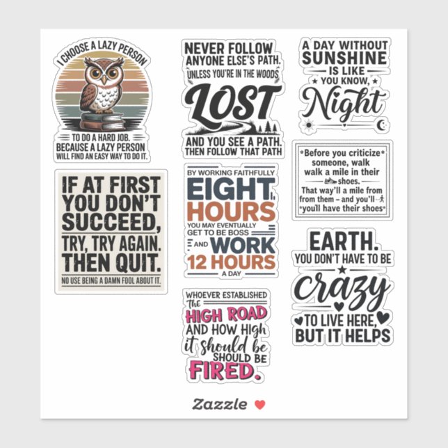 Sticker funny Motivational quotes for life To Inspire You (Feuille)