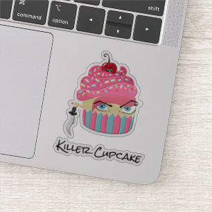 Sticker Funny Pink Killer Cupcake Kawaii Humour alimentair