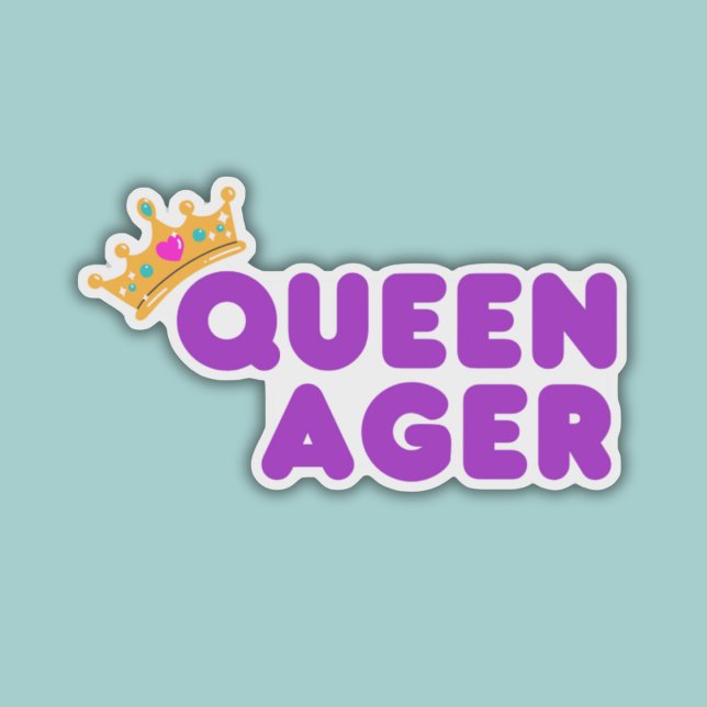 Sticker Funny Queen Ager étanche (Créateur téléchargé)