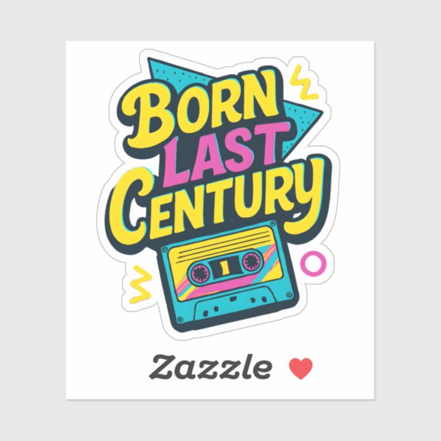 Sticker Funny Quote Born Last Century Cassette Tape (Feuille)