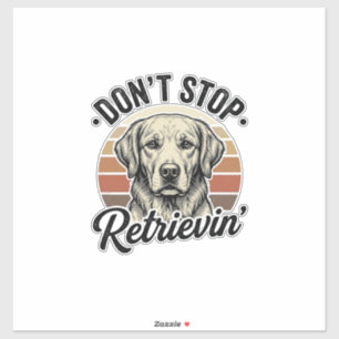 Sticker Funny Retriever Dog Vintage Gravure Graphique Tee_