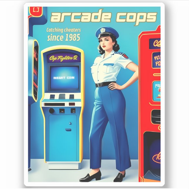 Sticker Funny Retro Gaming 80s Arcade 8-Bit Gamer Humour (Devant)