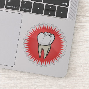 Sticker Funny Rouge Blanc Beige Extrait Molar Starburst