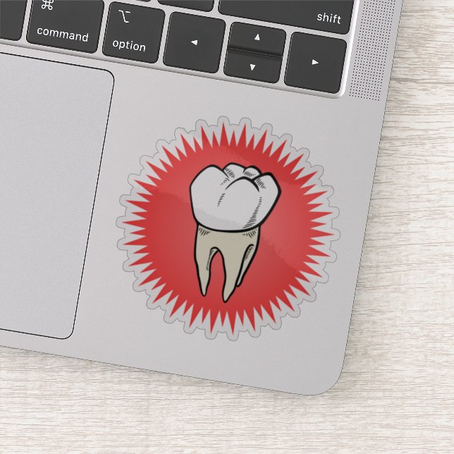 Sticker Funny Rouge Blanc Beige Extrait Molar Starburst (Détail)