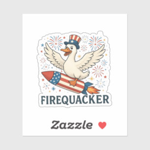 Sticker Funny Rubber Duck USA Patriotic Firequacker 4e