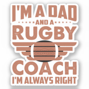 Sticker Funny Rugby papa et entraîneur de rugby
