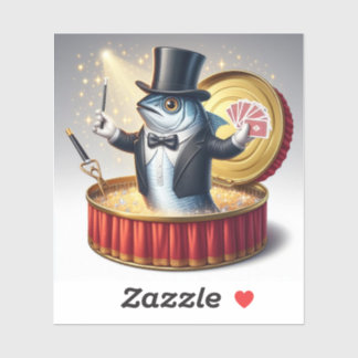 Sticker Funny Sardine Magician Trickster Illusion Fish