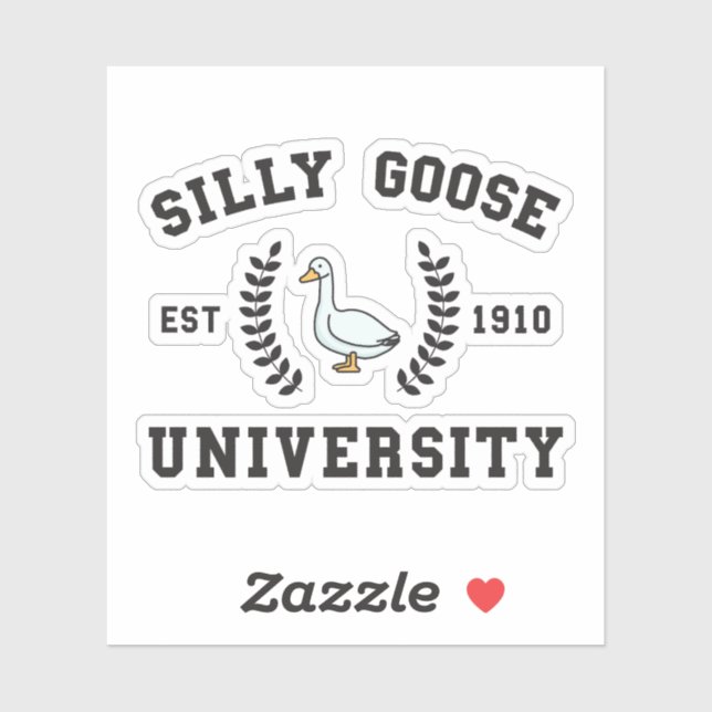 Sticker Funny Silly Goose université (Feuille)