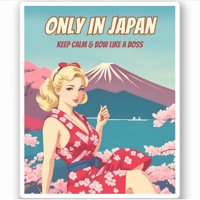Sticker Funny Style Vintage Japon Tourisme Humour Gaijin (Devant)