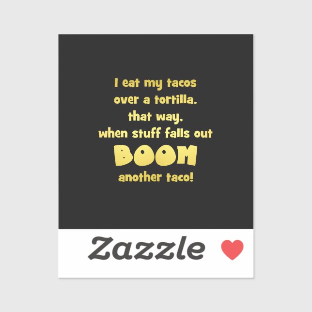 Sticker Funny Tortilla Boom Joke (Feuille)