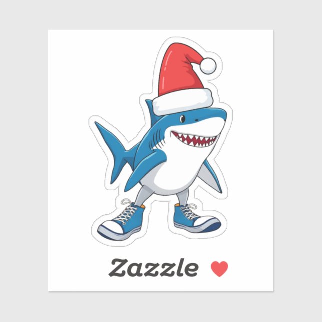 Sticker Funny Tralalero Tralala Cartoon Christmas Meme (Feuille)