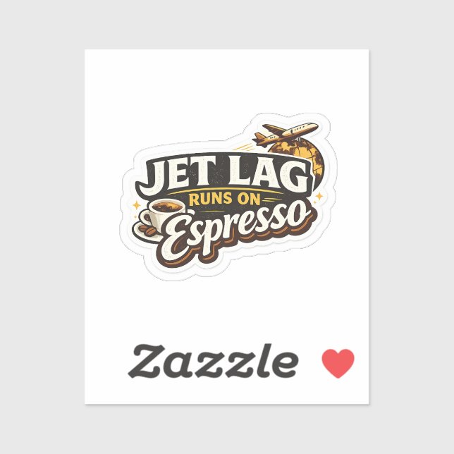 Sticker  Funny Travel Coffee Lover Hat (Feuille)