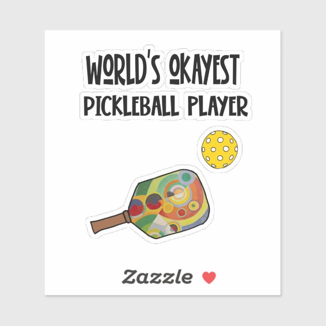 Sticker Funny World's Okayest Pickleball Player Sports (Feuille)