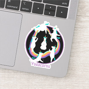 Sticker Funny YOGA Unicorns Poses Namaste Rainbow Custom