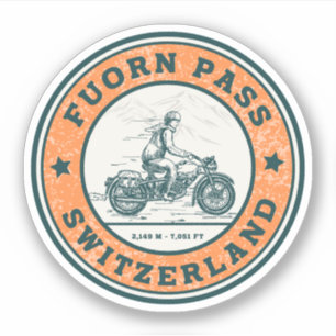 Sticker Fuorn Pass-Ofenpass Suisse - Alpes tour moto